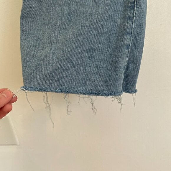 EXPRESS Flare High Rise Jeans Light Wash Ripped Fraying Raw Hem High Waisted Y2K - Picture 8 of 12